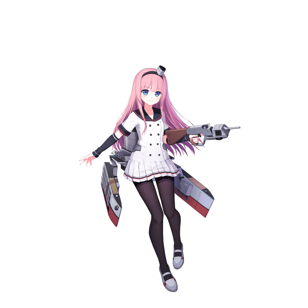 1girl arm_warmers black_hairband black_legwear blue_eyes blush buttons cannon double-breasted eyebrows eyebrows_visible_through_hair full_body hairband holding holding_weapon jacket long_hair looking_at_viewer machinery miniskirt official_art pantyhose pink_hair pleated_skirt sailor_collar shoes skirt smile smokestack solo standing torpedo transparent_background trigger_discipline turret weapon white_jacket white_skirt yuri_shoutu z17_diether_von_roeder_(zhan_jian_shao_nyu) zhan_jian_shao_nyu