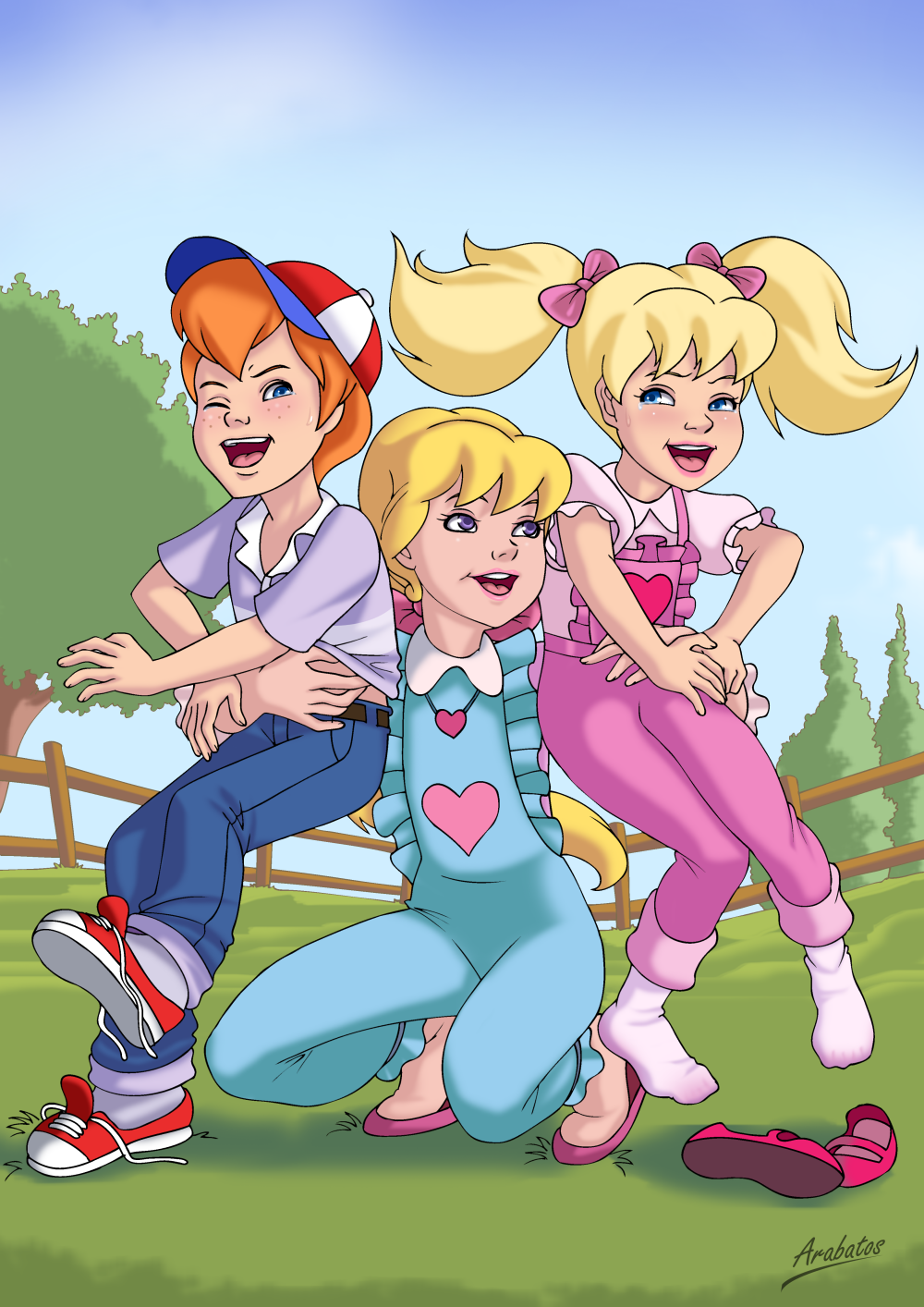blonde_hair blue_eyes danny_williams hug laughing megan_williams molly_williams my_little_pony ponytail redhead smile tickle twintails violet_eyes
