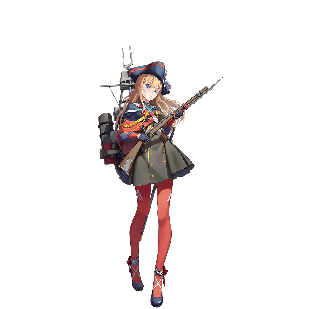 1girl aiguillette alternate_costume antique_firearm bayonet blonde_hair blue_eyes blue_gloves blue_hat blue_shoes bow buttons capelet closed_mouth double-breasted firearm firelock flintlock gloves grey_jacket gun hat holding holding_gun holding_weapon long_hair long_sleeves looking_at_viewer machinery military military_uniform northampton_(zhan_jian_shao_nyu) official_art pantyhose red_bow red_legwear red_ribbon ribbon rifle sash scabbard sheath shoes shuang_ye smile smokestack solo standing sword transparent_background tricorne uniform weapon white_ribbon zhan_jian_shao_nyu