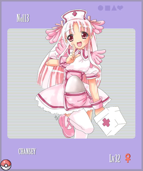 chansey joy nurse nurse_uniform pink pink_hair pokemon uniform