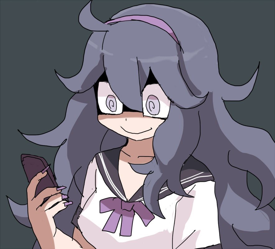 cellphone hex_maniac_(pokemon) nail_polish npc_trainer phone pokemon sailor_suit solo yatani_(do9z)