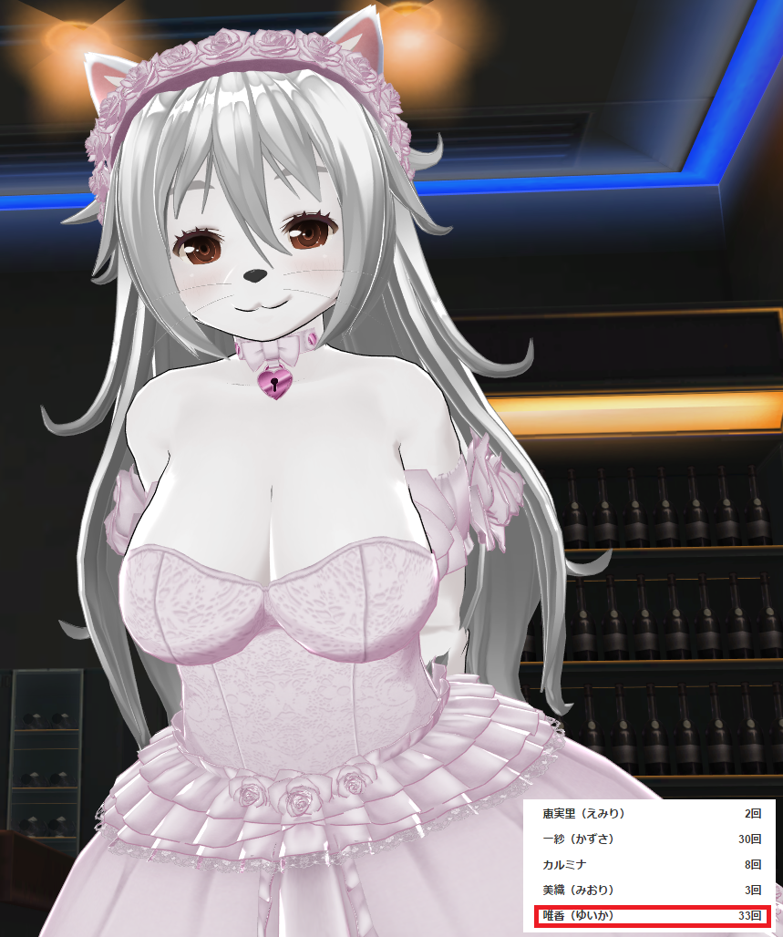 1girl 3d artist_request breasts brown_eyes cat custom_maid_3d_2 dress female furry indoors long_hair solo white_hair