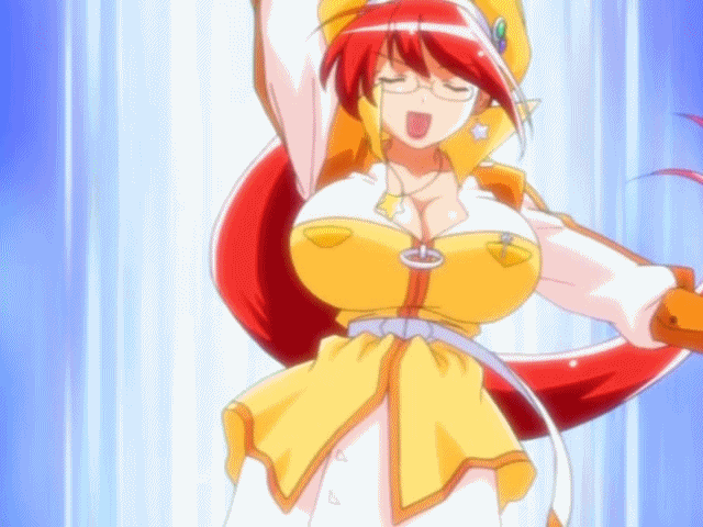 00s 1girl animated animated_gif arm_up belt bounce bouncing_breasts breasts cleavage earring earrings female glasses green_eyes hat holding huge_breasts jacket japanese jewelry leg_up lipstick long_hair magical_teacher_komachi makeup motion_blur necklace numbers nurse_witch_komugi-chan open_mouth red_legwear red_lips redhead shooting solo spinning star star_earrings star_necklace teacher upper_body wand