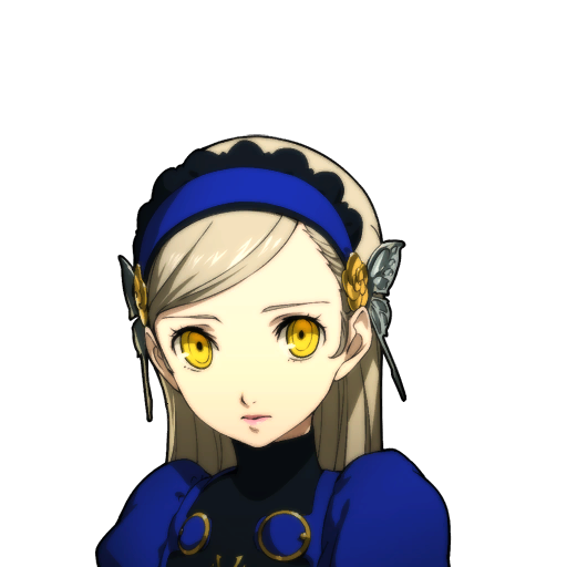 brown_hair character_request hairband lavenza looking_at_viewer official_art persona persona_5 yellow_eyes