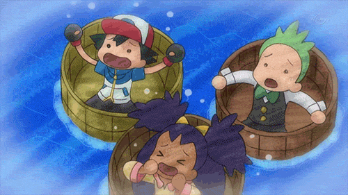 &gt;_&lt; animated animated_gif chibi dent_(pokemon) iris_(pokemon) lowres ocean pokemon pokemon_(anime) satoshi_(pokemon) ship watercraft