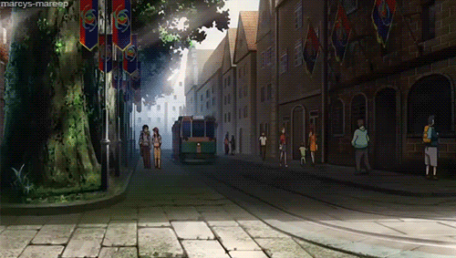 animated animated_gif entei fire lowres pokemon pokemon_(anime) running streetcar subtitled