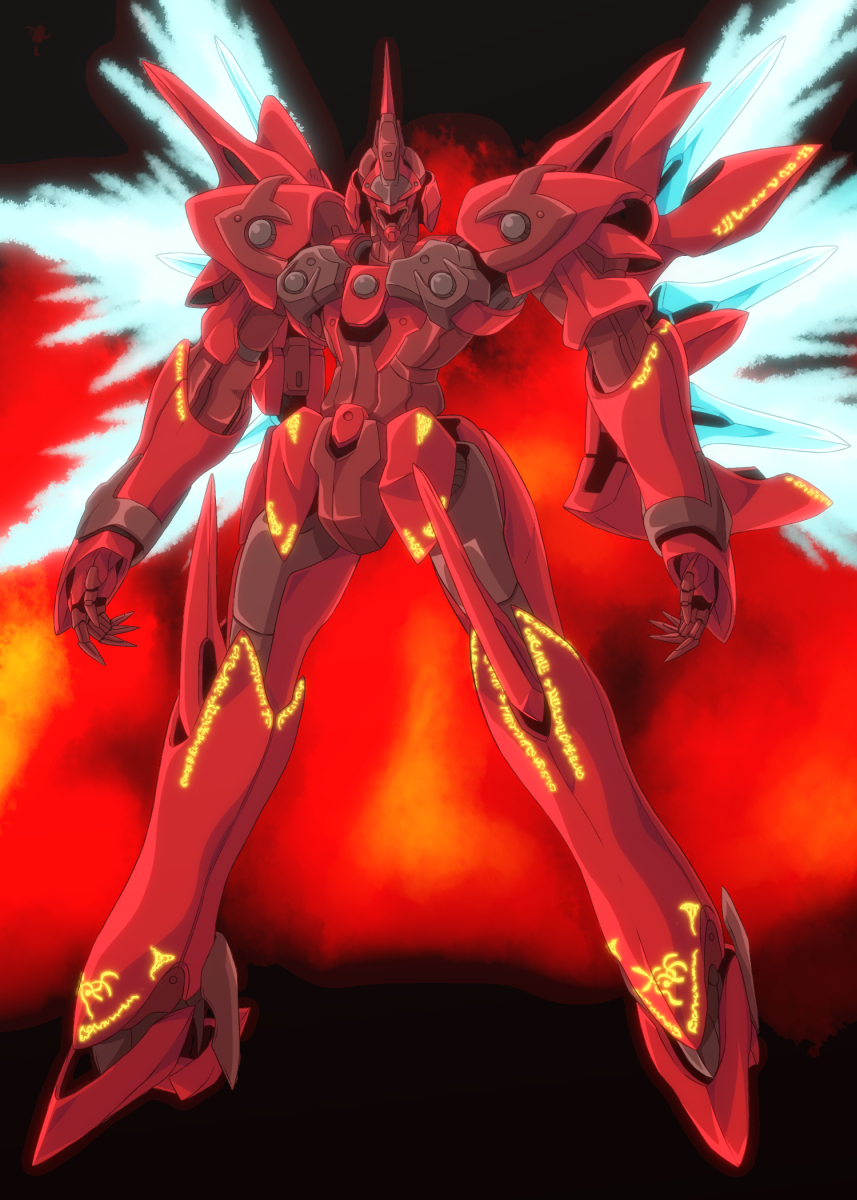 abcnoa embers highres mecha no_humans robot solo weltall-id wings xenogears