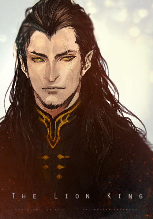 1boy black_hair collared_shirt copyright_name disney facial_hair green_eyes j_(onose1213) long_hair male_focus personification scar scar_(the_lion_king) solo the_lion_king upper_body yellow_sclera