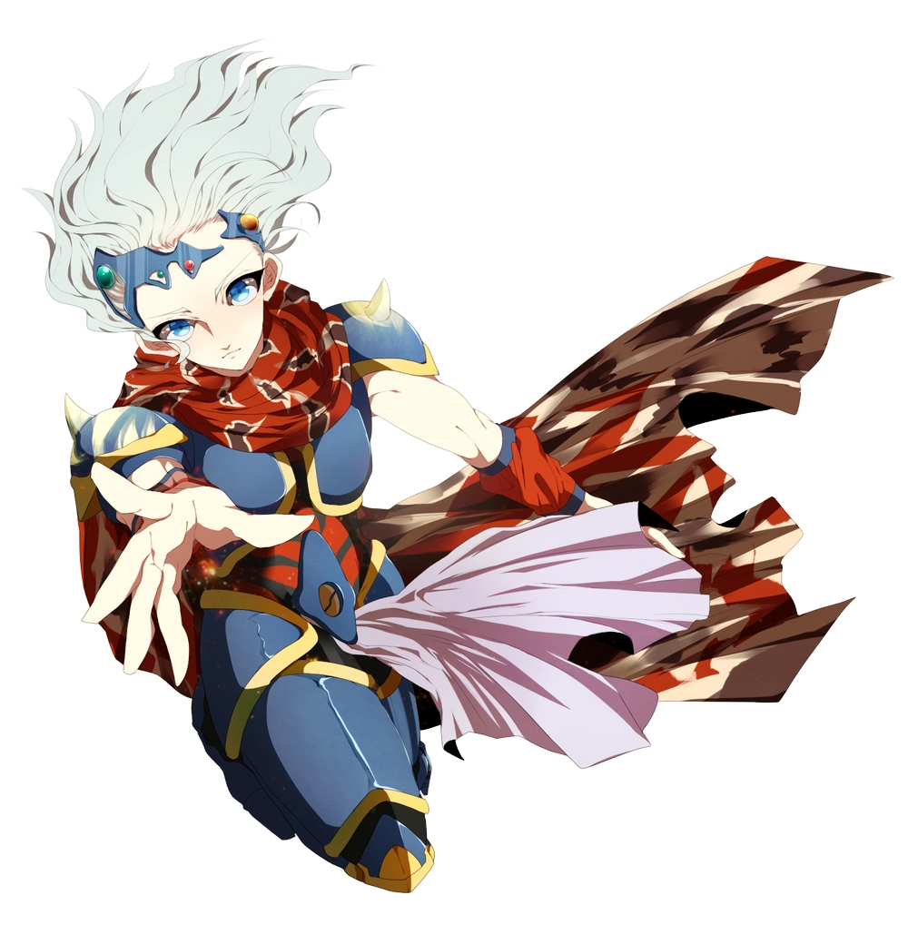 1boy armor blue_eyes blue_hair ceodore_harvey final_fantasy final_fantasy_iv final_fantasy_iv_the_after scarf simple_background solo tosis white_background