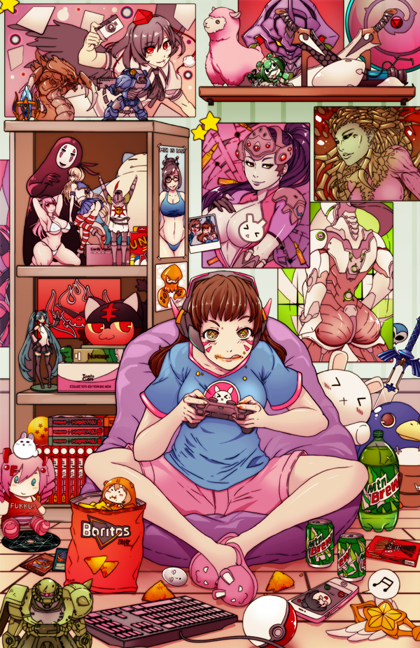 00s 1girl :p :q aperture_science_handheld_portal_device ass asui_tsuyu bikini boku_no_hero_academia bottle brand_name_imitation breasts brown_hair camera card cellphone cleavage controller d.va_(gremlin) d.va_(overwatch) dark_souls disgaea doma_umaru doritos dragon_ball dragon_ball_(object) dragonball_z eva_01 fakku fate_(series) figure food food_on_face game_controller genji_(overwatch) gundam hatsune_miku head_mounted_display himouto!_umaru-chan hydralisk inkling kanshou_&amp;_bakuya kantai_collection kaonashi komaru litten_(pokemon) long_hair master_sword medium_breasts mei_(overwatch) momoka_(fakku) mountain_dew neon_genesis_evangelion niandni nitroplus one-punch_man otaku otaku_room overwatch panties phone photo_(object) playing_card playstation_controller pocky poke_ball pokemon portal poster_(object) prinny saitama_(one-punch_man) sarah_kerrigan sen_to_chihiro_no_kamikakushi shameimaru_aya shimakaze_(kantai_collection) snorlax solaire_of_astora souls_(from_software) sparkling_eyes splatoon star star-shaped_pupils starcraft steven_universe studio_ghibli super_sonico swimsuit symbol-shaped_pupils tengen_toppa_gurren_lagann terran_marine the_legend_of_zelda thigh-highs tongue tongue_out touhou underwear uno_(game) vocaloid whisker_markings widowmaker_(overwatch) yu-gi-oh! zaku zaku_ii zerg_hydralisk