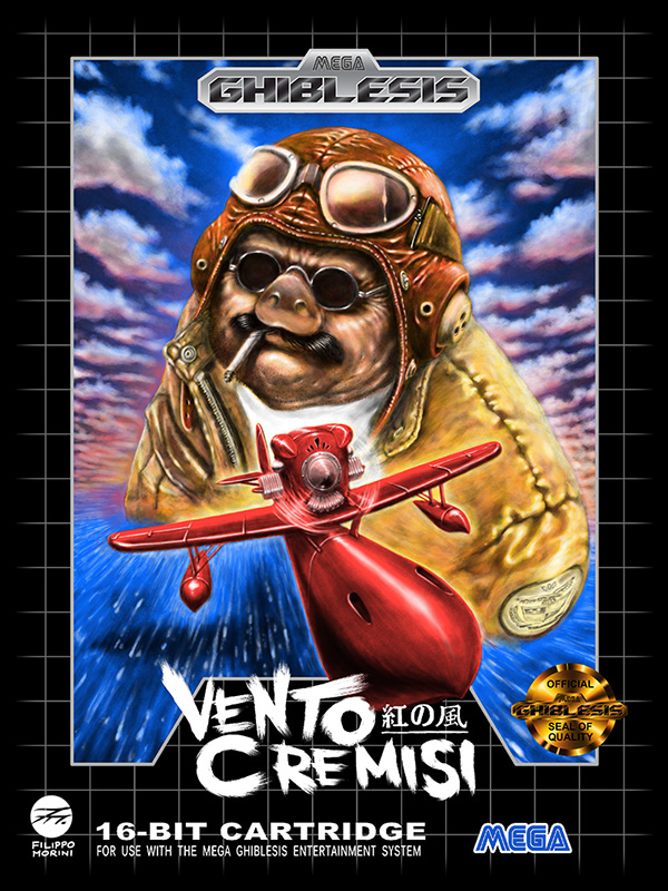 90s aircraft artist_request cigarette clouds epic facial_hair fake_box_art fat game_console glasses goggles hat helmet italian jacket jumpsuit kanji kurenai_no_buta logo manly motion_blur mustache ocean pilot pilot_suit porco_rosso_(character) propeller realistic seaplane sega sega_mega_drive solo studio_ghibli sunglasses taking_off video_game