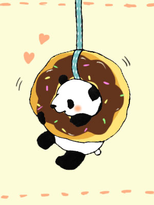 doughnut food heart panda string