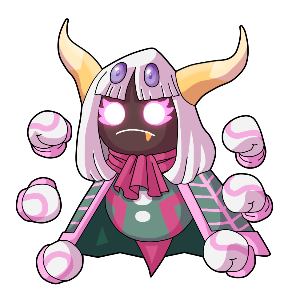 1girl alternate_form dark_skin disembodied_hands fang halgalaz horns kirby:_planet_robobot kirby_(series) kirby_triple_deluxe long_hair multiple_hands queen_sectonia spider spoilers transparent_background white_hair