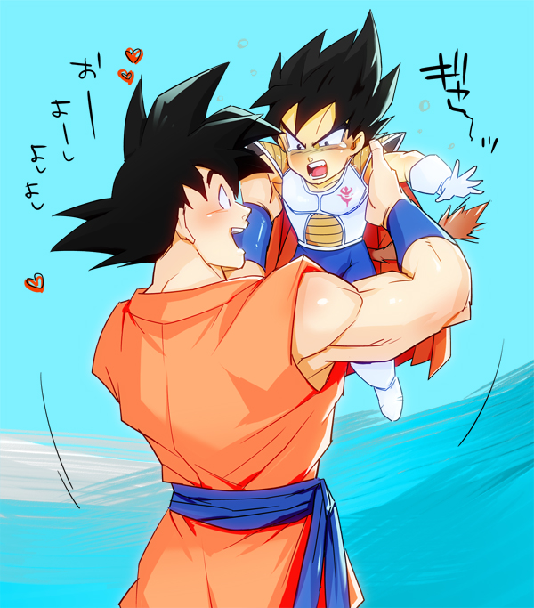 &lt;3 2boys abs armor blush dragon_ball dragonball_z male_focus multiple_boys muscle size_difference smile tagme