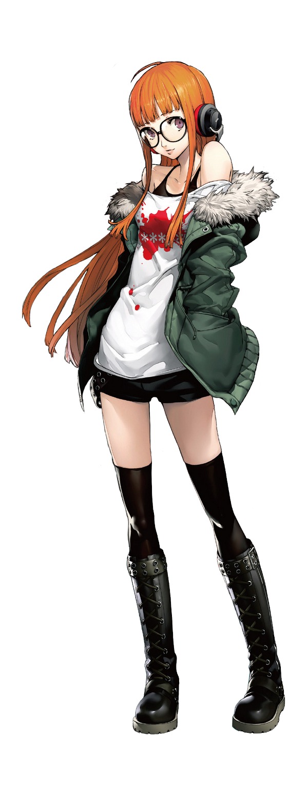 1girl atlus full_body looking_at_viewer official_art persona persona_5 sakura_futaba soejima_shigenori solo