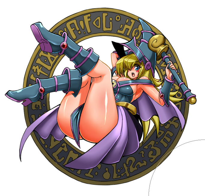 1girl artist_request ass bare_legs breasts dark_magician_girl duel_monster female large_breasts legs long_hair shiny shiny_skin yu-gi-oh! yuu-gi-ou_duel_monsters