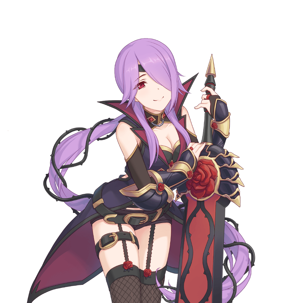 holding holding_sword holding_weapon huge_weapon long_hair mitsuki_(princess_connect!) official_art princess_connect! purple_hair red_eyes sword transparent_background vambraces weapon