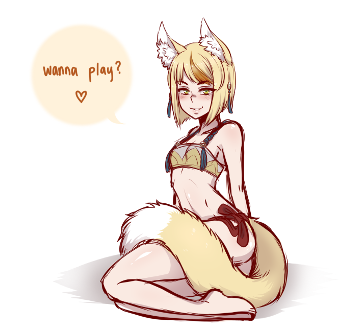 1girl animal_ears fire_emblem fire_emblem_if fox_ears fox_tail kinu_(fire_emblem_if) kitsune looking_at_viewer nintendo solo spewing_mews tail wariza