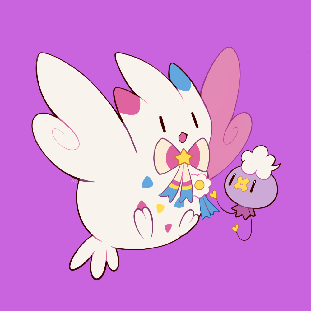 drifloon no_humans pokemon simple_background togekiss