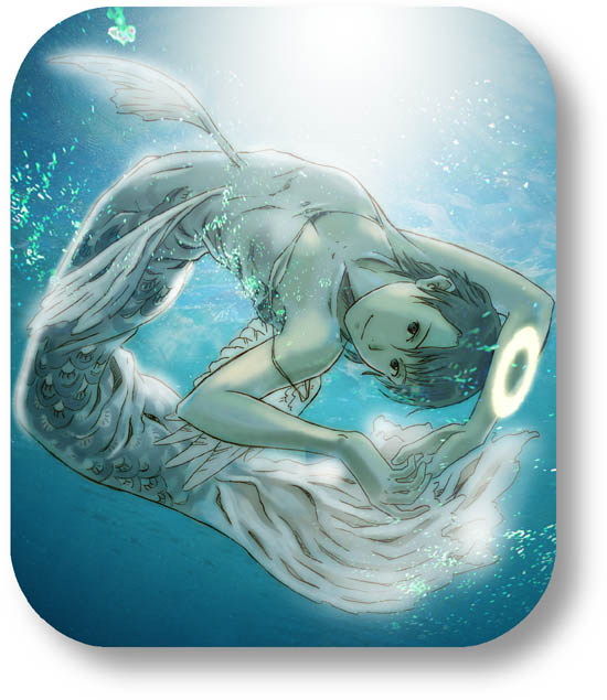 bare_shoulders haibane_renmei halo kana mermaid monster_girl nemu r_kampfgruppe rounded_corners underwater wet wings