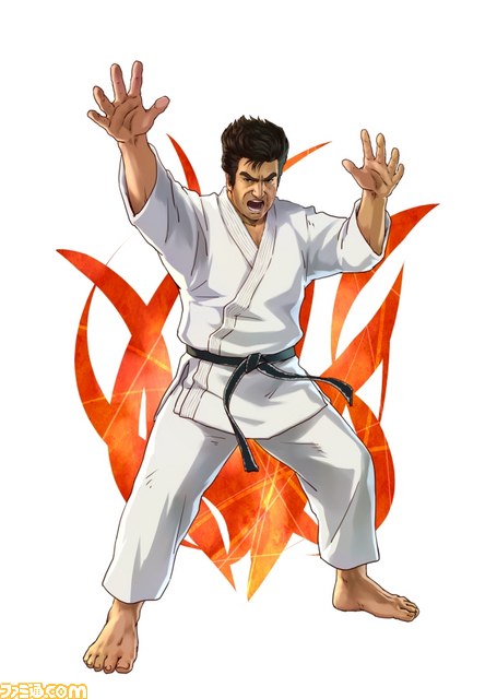 1boy black_hair dougi fighting_stance judo judoka project_x_zone_2 segata_sanshirou