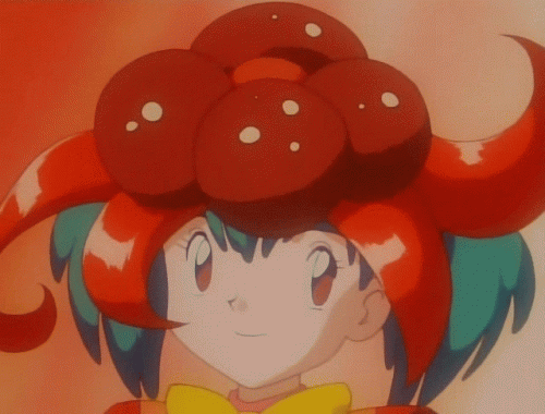 animated animated_gif brown_eyes face gloom green_hair imite_(pokemon) looking_at_viewer pokemon pokemon_(anime) tied_hair twintails