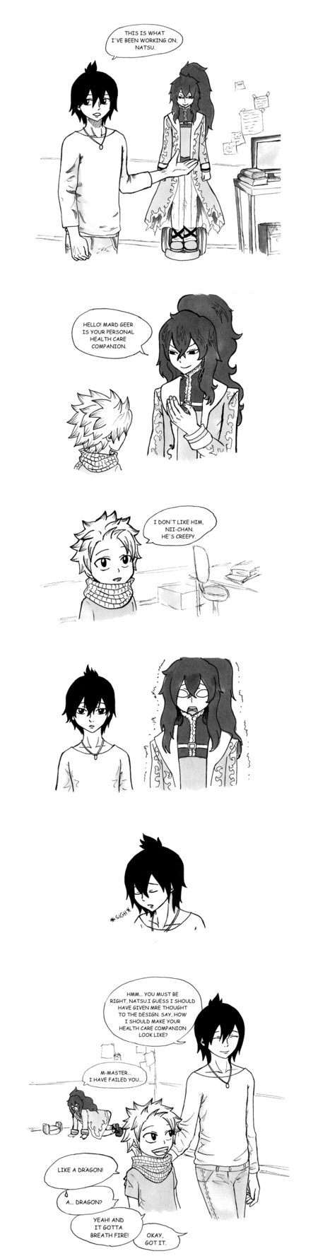brothers comic fairy_tail monochrome natsu_dragneel parody siblings zeref