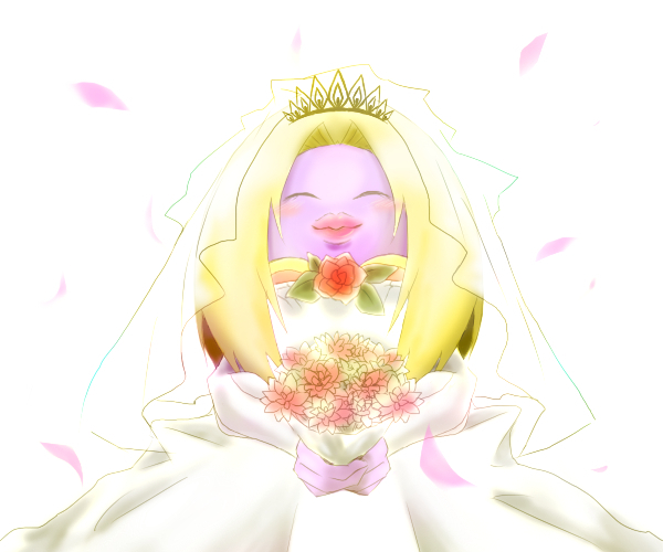 artist_request blonde_hair closed_eyes jynx lips no_humans pokemon simple_background wedding_dress