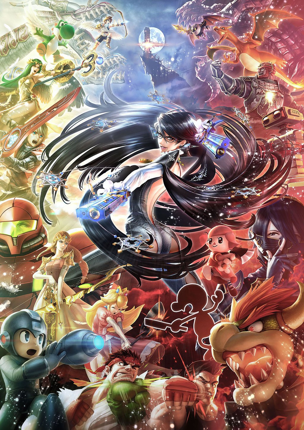 6+boys 6+girls ass battle bayonetta bayonetta_(character) bayonetta_2 bowser charizard crossover doubutsu_no_mori epic everyone fire_emblem fortitudo funahashi_eiji ganondorf kid_icarus kid_icarus_uprising kirby_(series) little_mac lucina meta_knight mr._game_and_watch multiple_boys multiple_girls nintendo official_art palutena pokemon princess_peach princess_zelda punch-out!! r.o.b. rockman ryuu_(street_fighter) samus_aran shulk smile street_fighter super_mario_bros. super_smash_bros. the_legend_of_zelda the_legend_of_zelda:_twilight_princess villager_(doubutsu_no_mori) weapon xenoblade yoshi