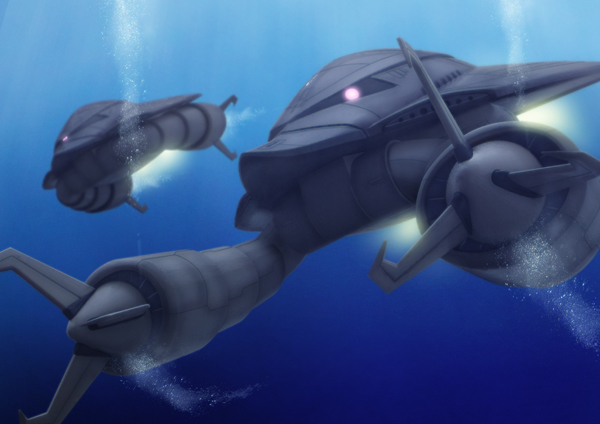 grabro gundam mecha mobile_suit_gundam no_humans robographer underwater water