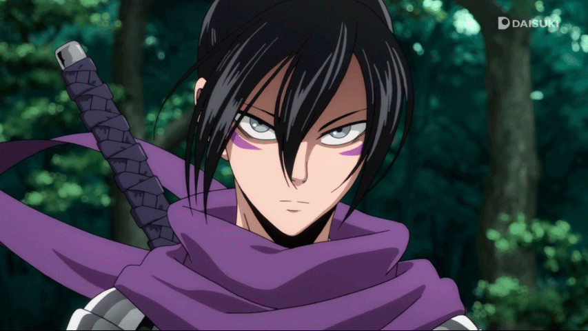 1boy animated animated_gif black_hair long_hair male_focus one-punch_man onsoku_no_sonic solo standing wind