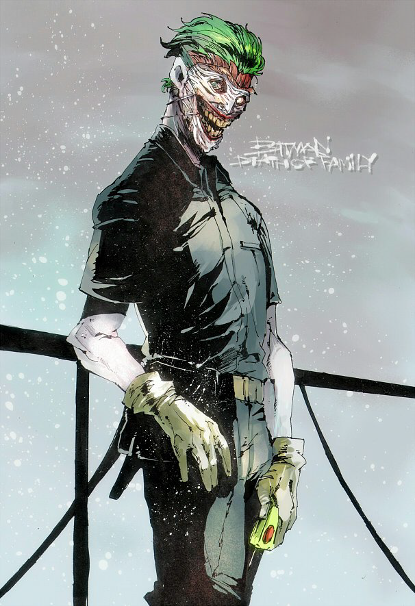 1boy batman_(series) dc_comics green_hair male_focus scar solo the_joker