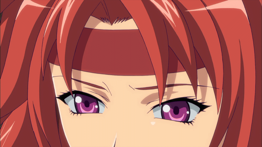 1girl animated animated_gif closed_eyes long_hair open_mouth queen's_blade redhead risty solo violet_eyes yawning