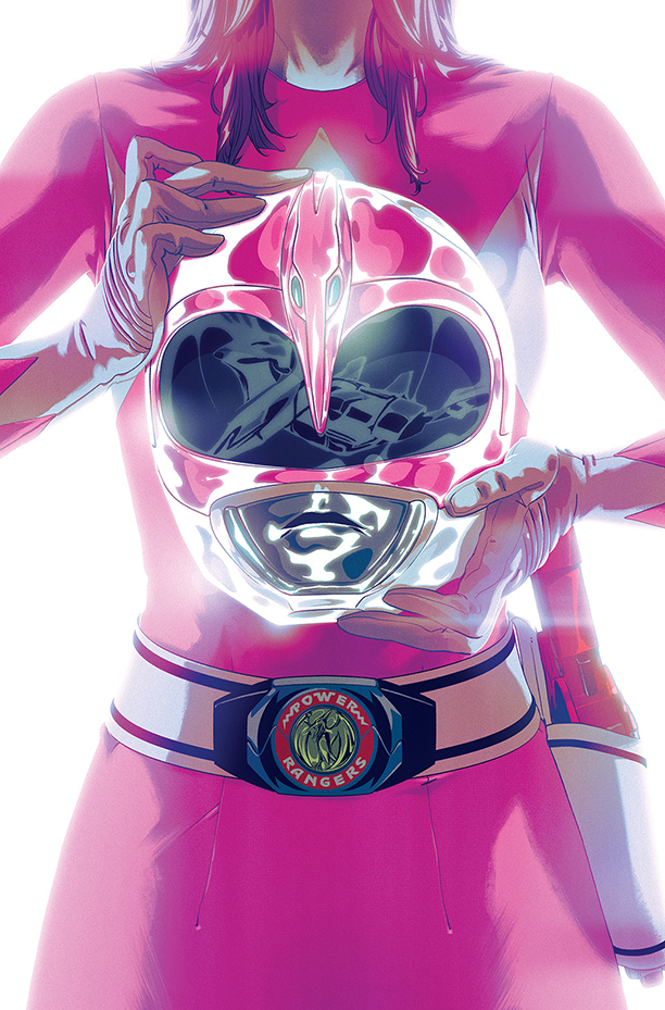 1girl backlighting belt bodysuit emblem gun head_out_of_frame helmet holster kimberly_ann_hart kyouryuu_sentai_zyuranger lens_flare power_rangers reflection shiny solo super_sentai weapon