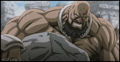 abs animated animated_gif beard face_smash fight hokuto_no_ken kenshirou male muscle violence