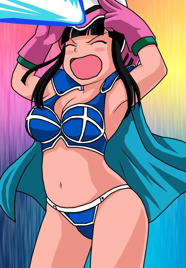 black_hair breasts chi-chi_(dragon_ball) child cleavage closed_eyes dragon_ball highres hime_cut open_mouth simple_background younger