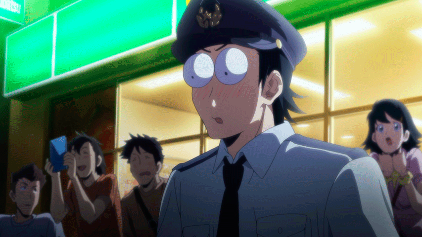 animated animated_gif monster_musume_no_iru_nichijou police standing