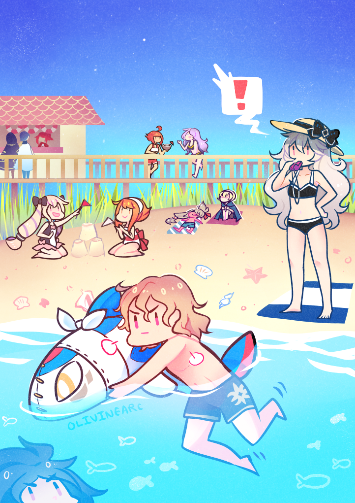 5boys 6+girls :&gt; anna_(fire_emblem) aqua_(fire_emblem_if) beach bikini blue_sky camilla_(fire_emblem_if) chibi elise_(fire_emblem_if) female_my_unit_(fire_emblem_if) female_swimwear fire_emblem fire_emblem:_kakusei fire_emblem_heroes fire_emblem_if fish hinoka_(fire_emblem_if) intelligent_systems krom leon_(fire_emblem_if) loli male_swimwear marx_(fire_emblem_if) multiple_boys multiple_girls my_unit_(fire_emblem:_kakusei) my_unit_(fire_emblem_if) nintendo olivinearc one-piece_swimsuit pier ryouma_(fire_emblem_if) sakura_(fire_emblem_if) sand seashell shell sky spoken_! starfish summer swim_trunks takumi_(fire_emblem_if) underwater water