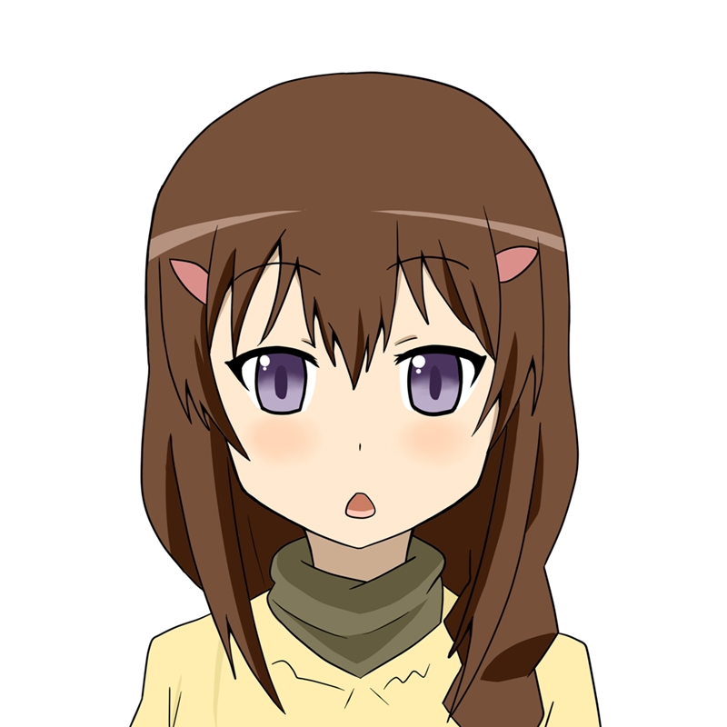 1girl brown_hair fujimiya_konomi looking_at_viewer non_non_biyori simple_background solo violet_eyes