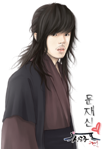 1boy black_hair facial_hair korean_clothes male_focus moon_jae_shin simple_background solo sungkyunkwan_scandal traditional_clothes