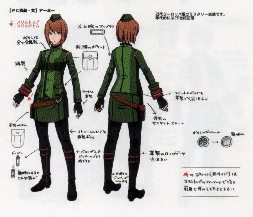 1girl armlet belt boots brown_hair character_sheet fingerless_gloves garrison_cap gloves god_eater god_eater_burst hat military military_uniform miniskirt pants pants_under_skirt pencil_skirt red_eyes short_hair simple_background skirt solo standing tight_pants uniform