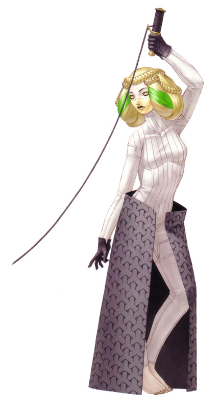 1girl blonde_hair clotho gloves lips official_art shin_megami_tensei shin_megami_tensei_iii:_nocturne simple_background