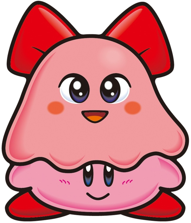 1997 1boy 1girl 90's 90s blush chuchu_(kirby) hal_laboratory_inc. hoshi_no_kirby hoshi_no_kirby_3 kirby kirby_(series) looking_at_viewer nintendo no_humans octopus official_art pink_puff_ball simple_background