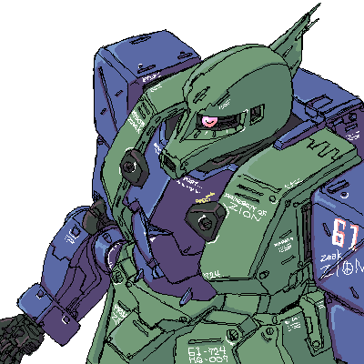 gundam lowres mecha mobile_suit_gundam mshr0107 zaku zaku_i