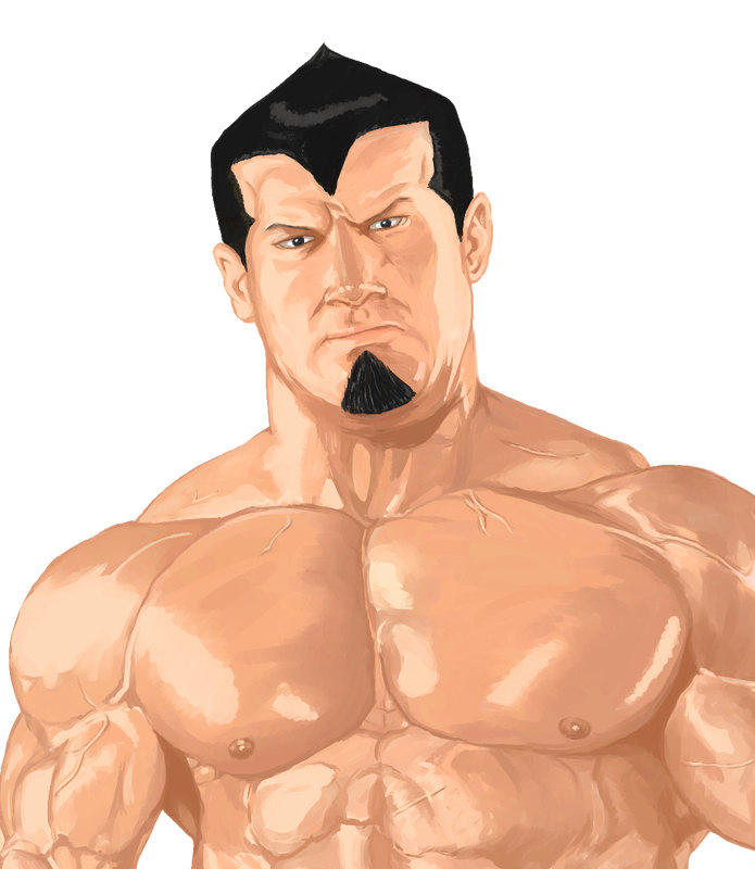 1boy dalton_(one_piece) facial_hair goatee male_focus muscle one_piece pecs solo topless