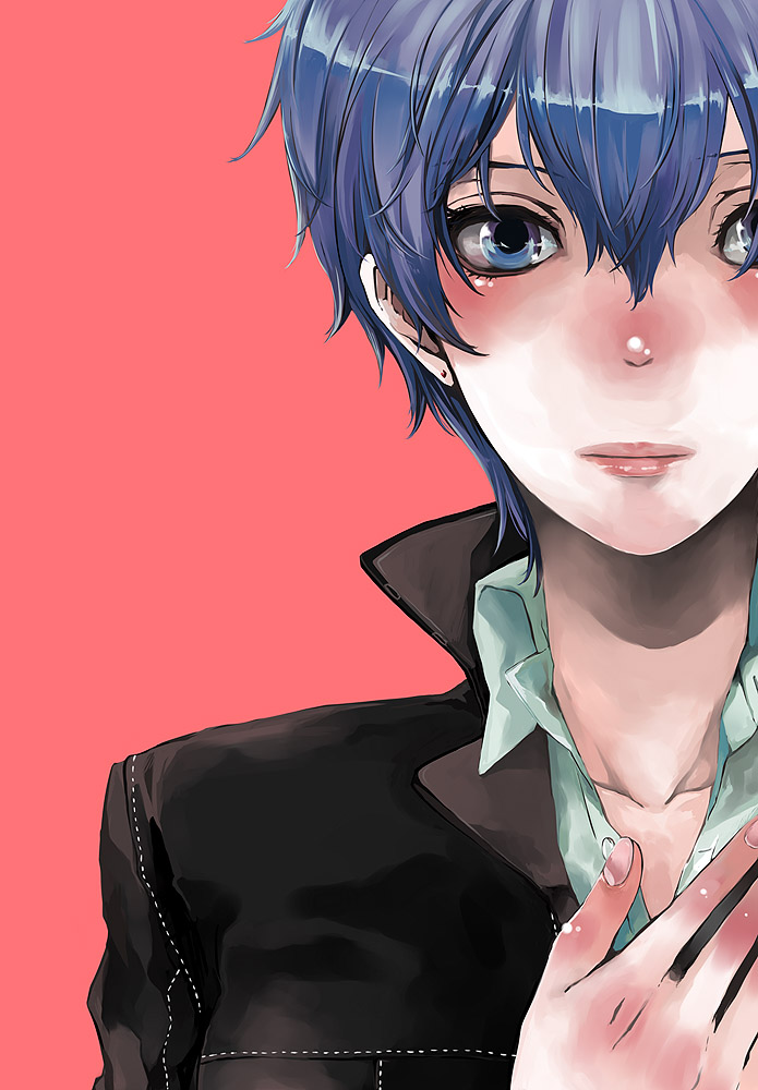 androgynous bad_id blue_eyes blue_hair face persona persona_4 reverse_trap shirogane_naoto short_hair solo