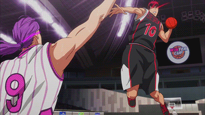 2boys animated animated_gif kuroko_no_basuke lowres multiple_boys purple_hair redhead sportswear