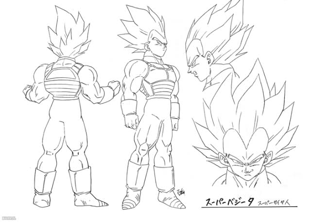 2nd_grade_super_saiyan character_design dragon_ball dragonball_z official_art super_saiyan vegeta yamamuro_tadayoshi