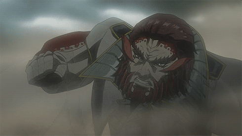 1boy animated animated_gif blood lowres punching redhead terra_formars violence