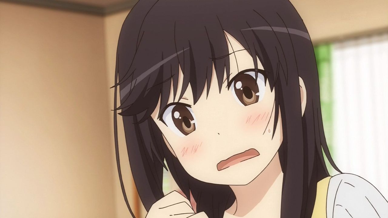 1girl blush brown_eyes brown_hair female ichijou_hotaru long_hair non_non_biyori open_mouth screencap solo straight_hair tagme